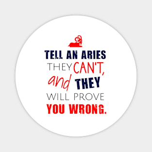 Tell an aries they can't, and they will prove you wrong Magnet